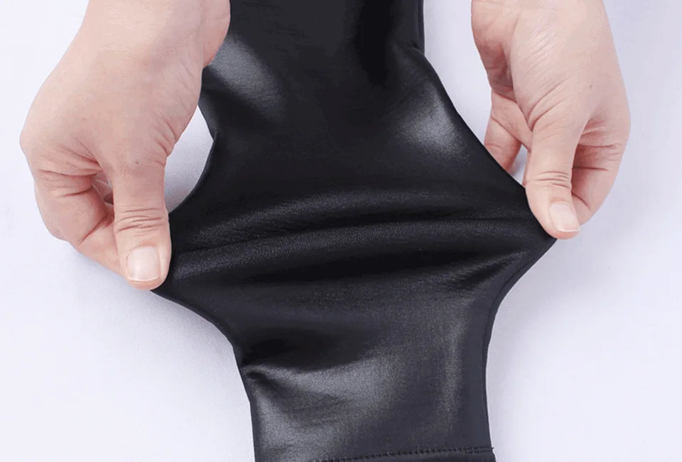 Shiny Plus Size Leggings Black 2X 3X Super Stretch Spandex Clothing PU Pant Tummy Control Oversized Pleather Legging 251231