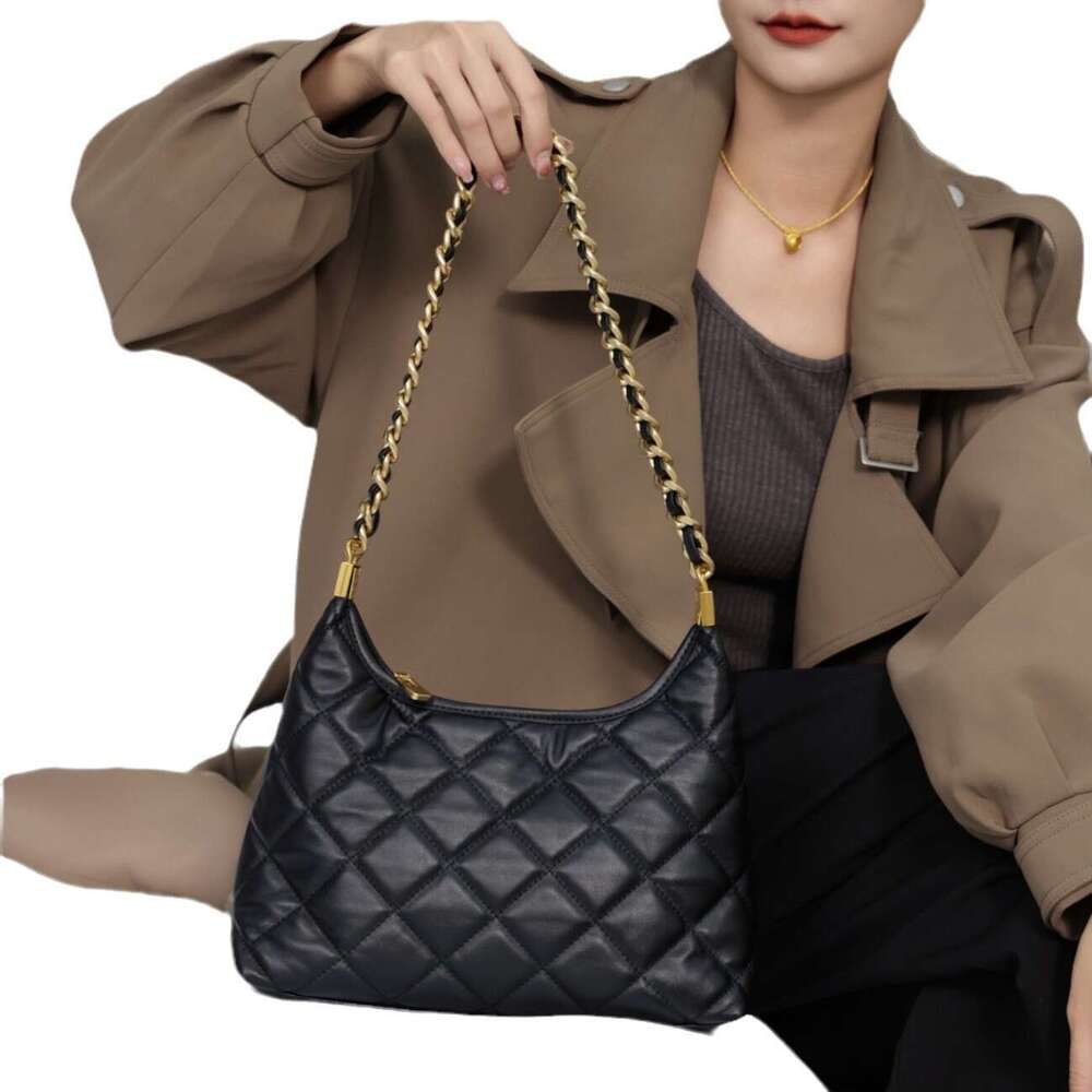 toteBag Shoulder ROSE NOIRE Top Layer Cowhide Quilted for Women New Spring Summer Genuine Leather Fashion Versatile Elegant Single Shoulder Underarm C