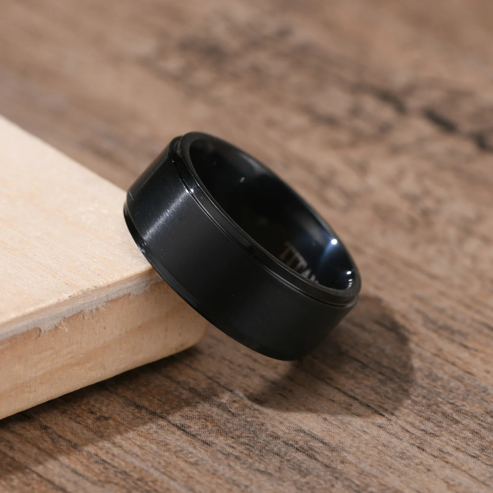 Vnox 8mm Black Ring for MenSimple Matte Surface Wedding Band US Size 7- 12 251230