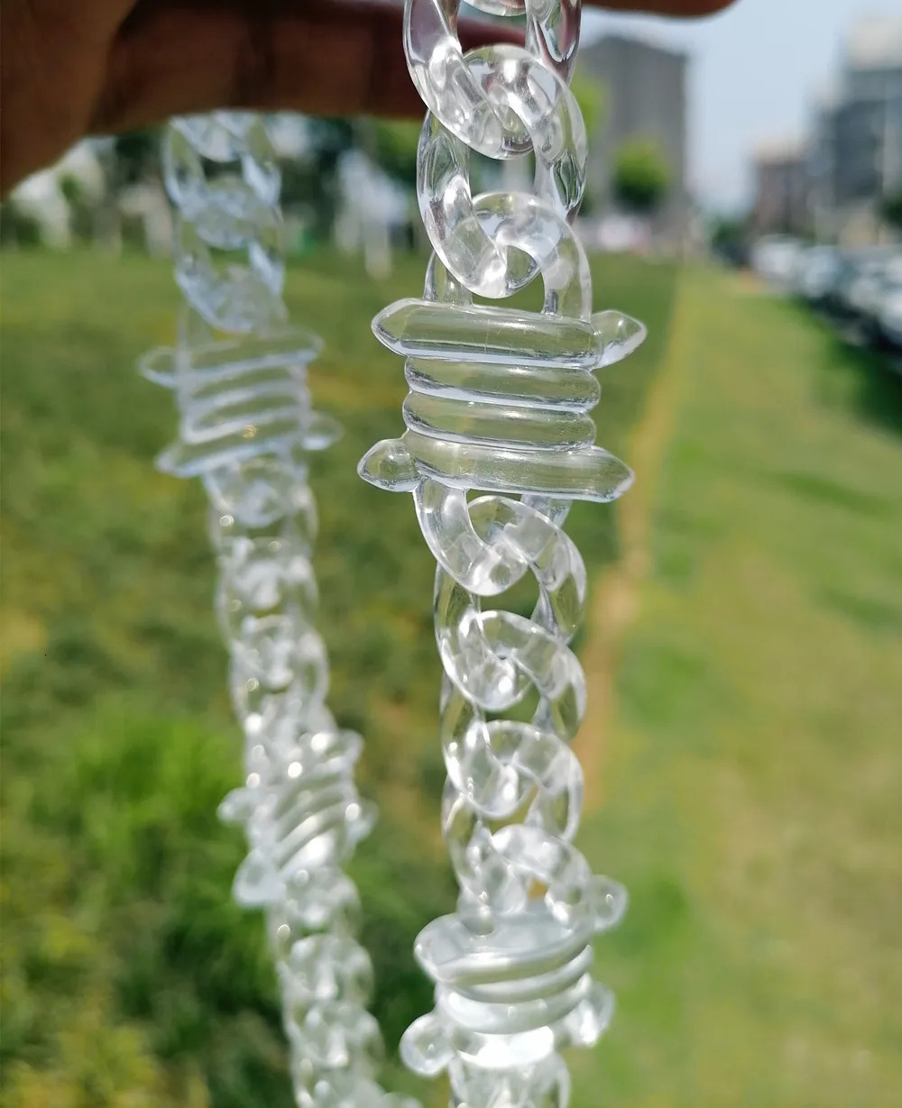 FishSheep Acrylic Clear Chain Eagle Skull Lock Pendant Necklace Men Women Hip Hop Spike Resin Elephant Choker Necklace Jewelry 251230