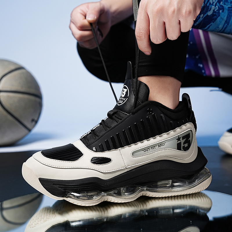 Iverson Air Cushion Basketball Shoes for Guards, 2026 New Men's Mid Top Sneakers, Breathable Durable Student Sports Shoes