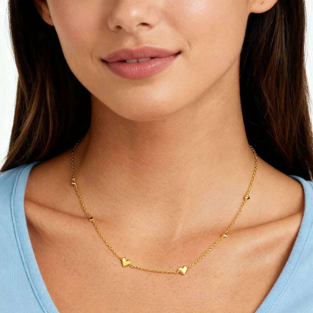 Aide 925 Sterling Silver Heart Charm Necklace Long Choker Luxury Party Anniversary Winter Christmas Jewelry For Women