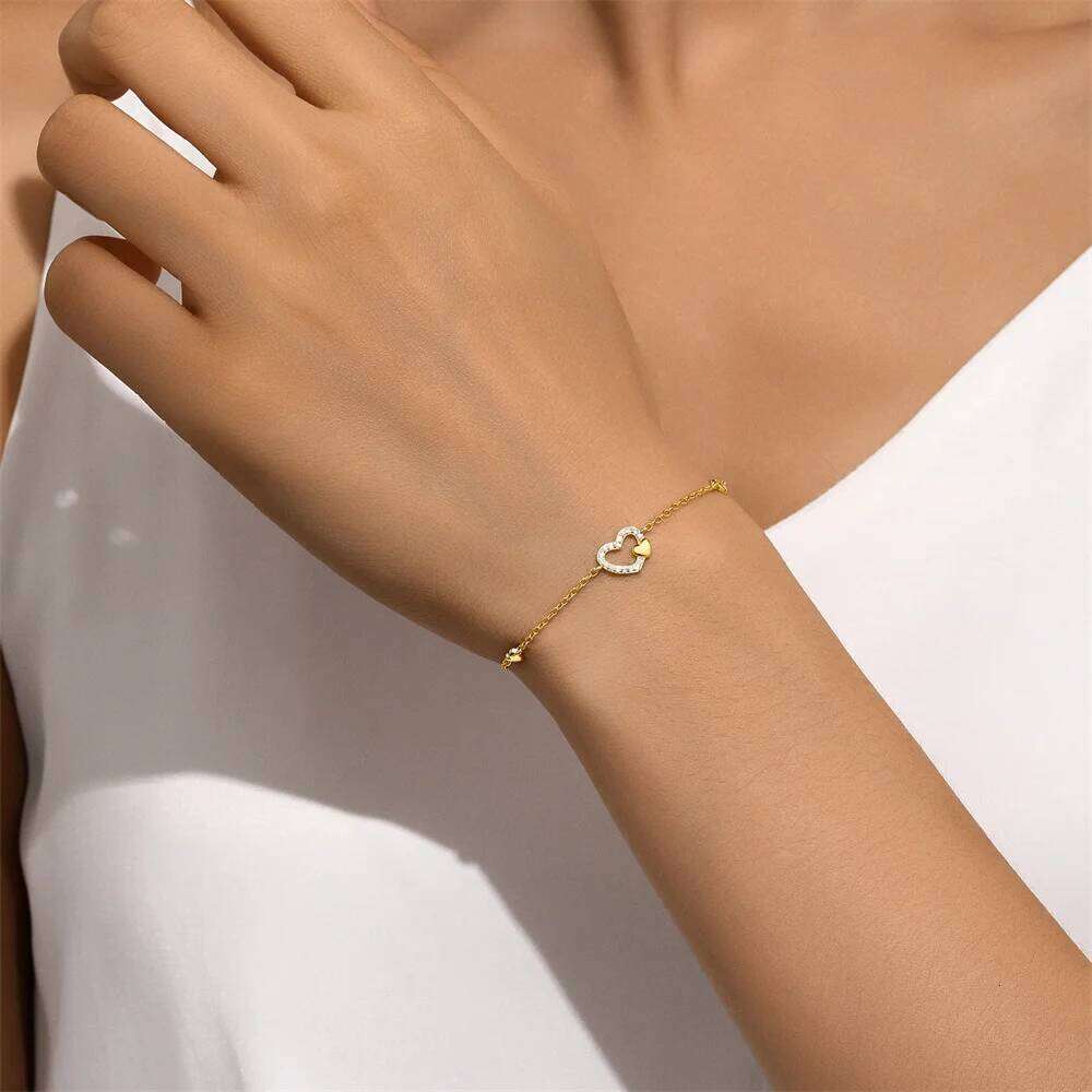 Aide 925 Sterling Silver Sweet Bow Adjustable for Women New Fashion Rhinestone Party Jewelry Women's Hand Bracelets