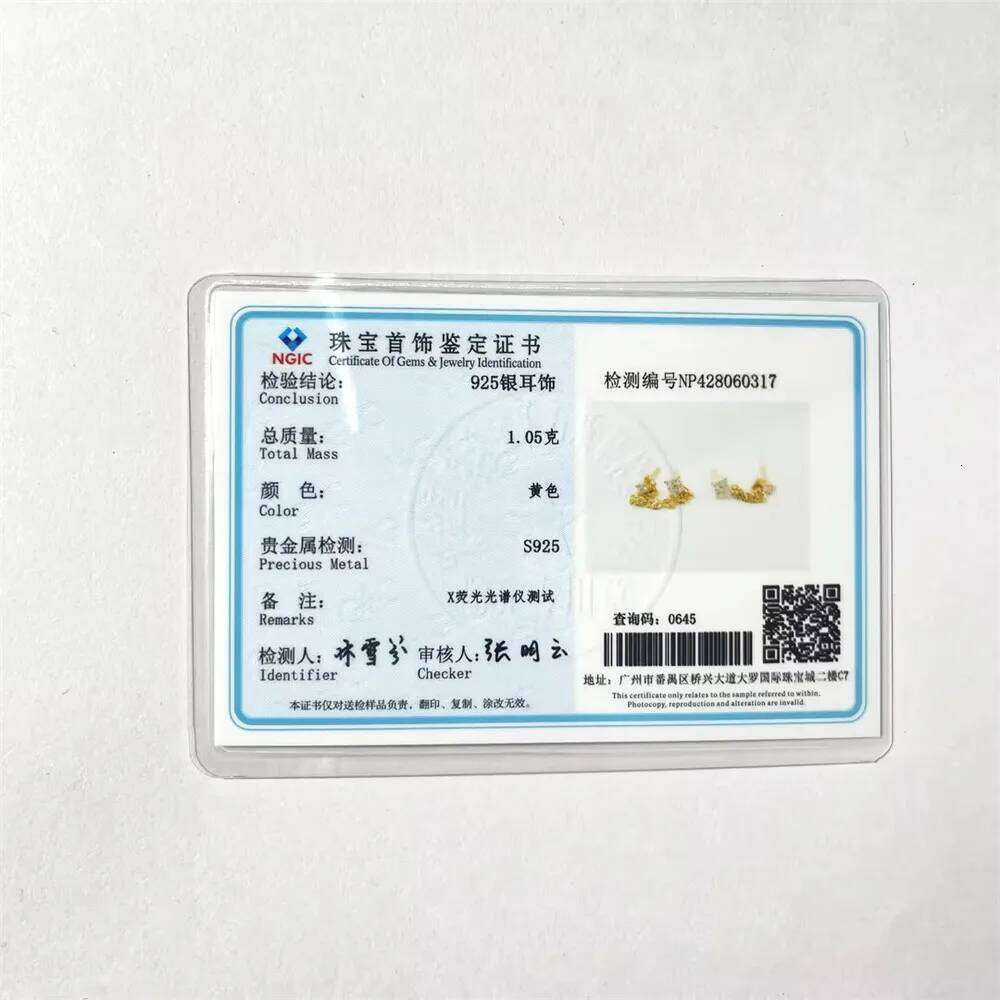 Aide 925 Sterling Silver Four Zircons Flower Stud Earrings For Women Double Studs Chain Tassel Piercing Earring 18K Gold Plated