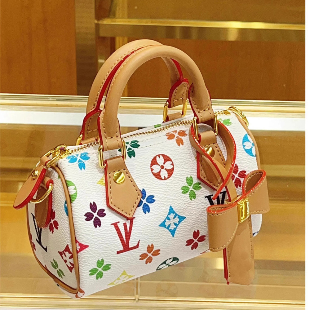 2025 New Leathers Colorful Flower Pillow Travel Bag Women Leather Designer Speedyss classics presbyopia Shoulder Bags Crossbody handbags Totes pouch 54