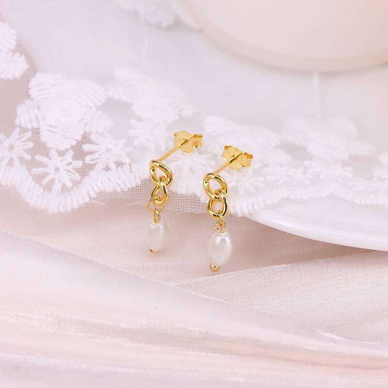 Aide 925 Sterling Silver Artificial Pearl Drop For Women Round Imitation Pearls Charm Dangle Earrings Party Jewelry