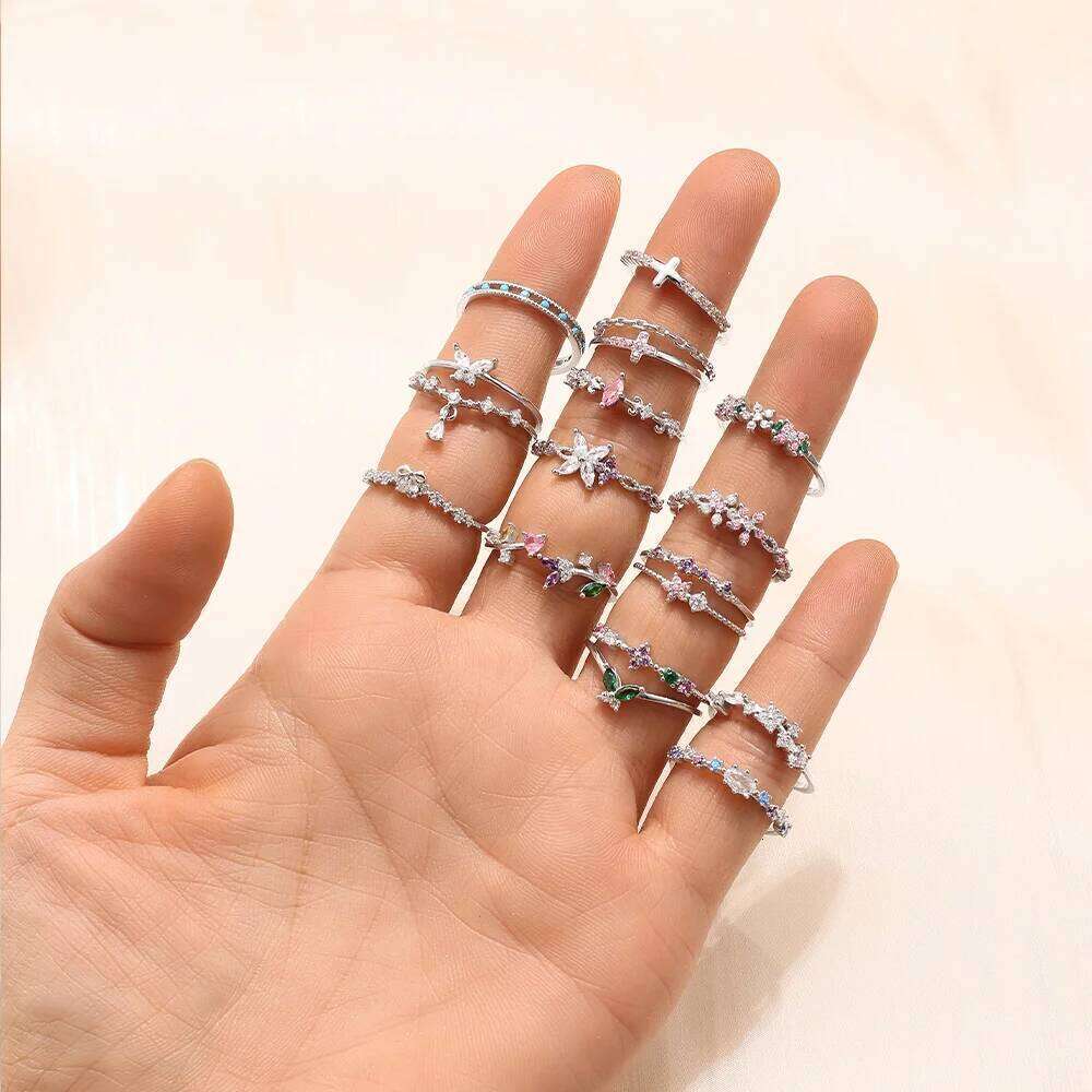 Aide 925 Sterling Retro Style Zircon Sparkling Silver Color Handmake Rings For Women Fine Jewelry Anniversary Gifts