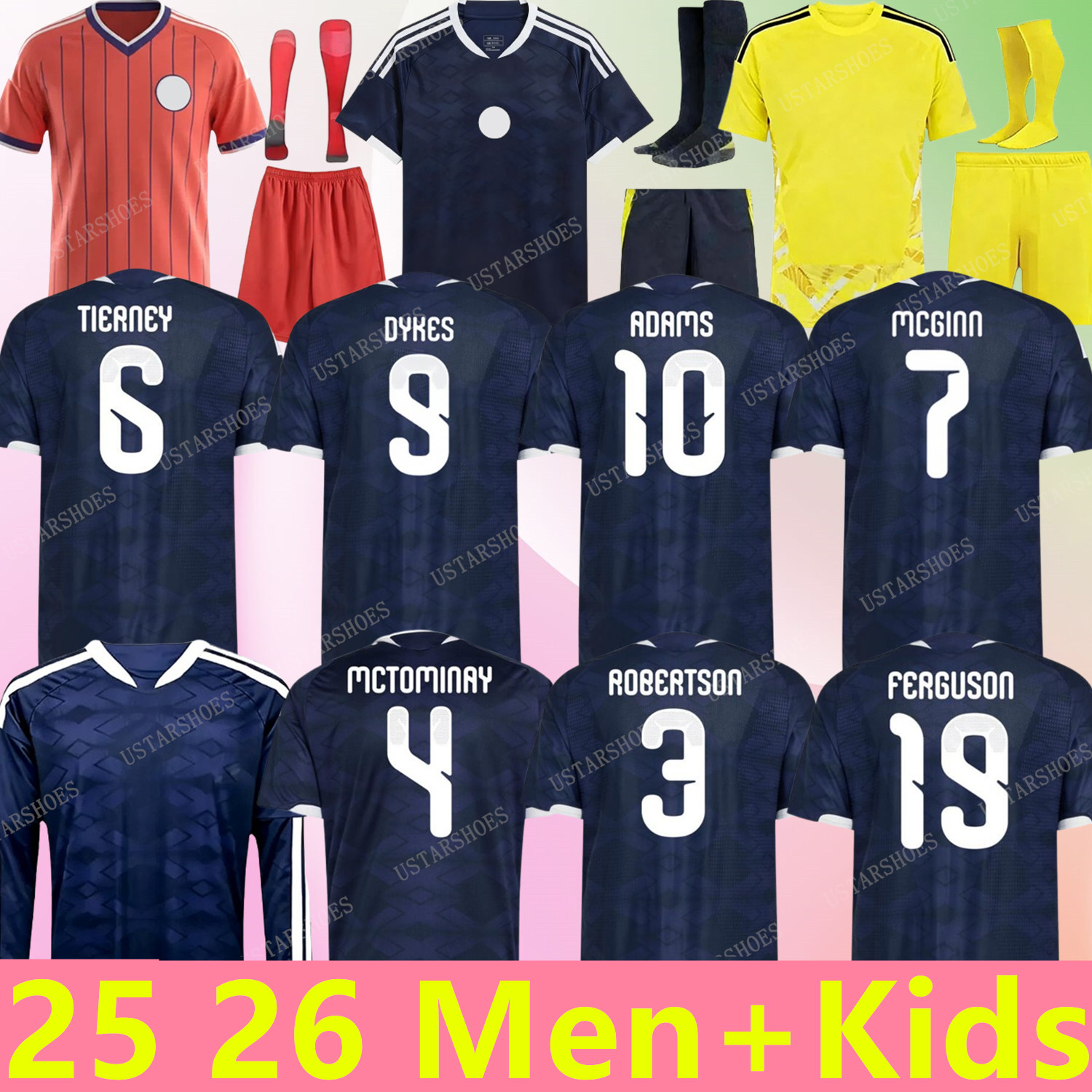 26 27 scotland football shirt Soccer Jerseys ADAMS DYKES ROBERTSON McTominay McGREGOR SHANKLAND MCGREGOR 2026 2027 Home maillot men kids kits sets unifrom Training