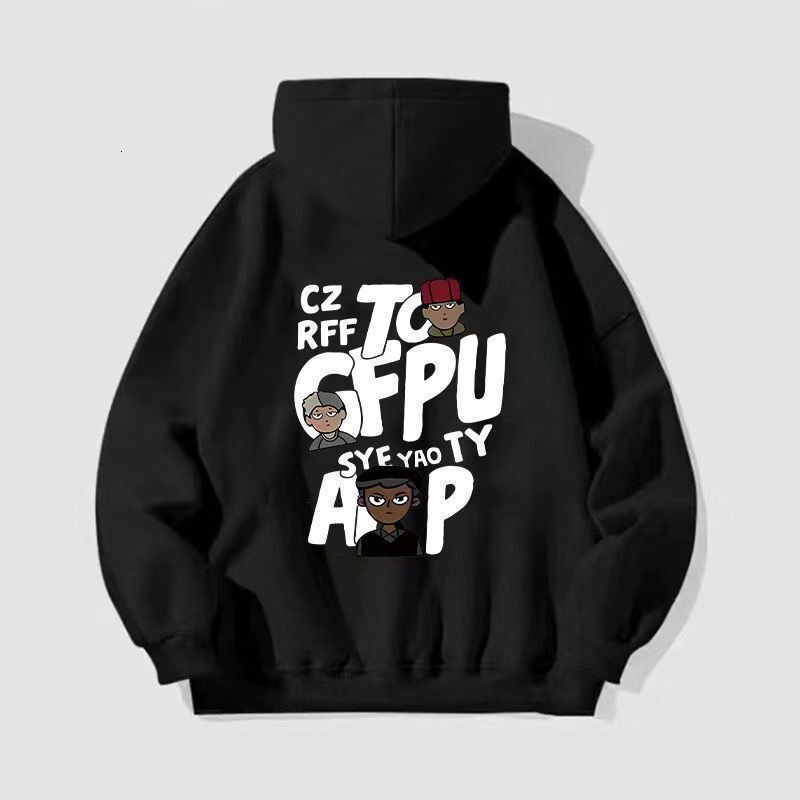 2026New Autumn Winter Street Hooded Sweatshirt Unisex American Style Trendy Brand Letter Print Fleece Couple Loose Jacket