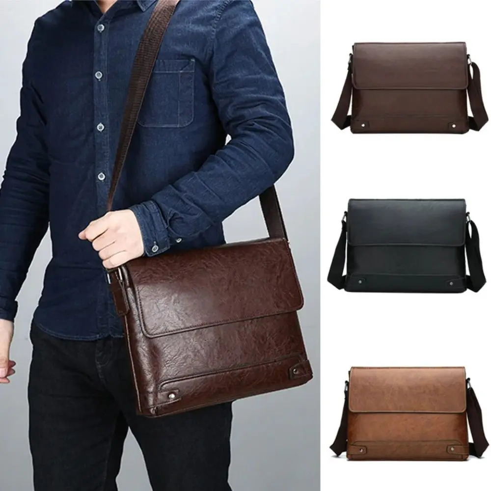 Briefcase For Men PU Leather Tote Boston Commuting Laptop Shoulder Executive Business Work Messenger Crossbody Side Bag 251230