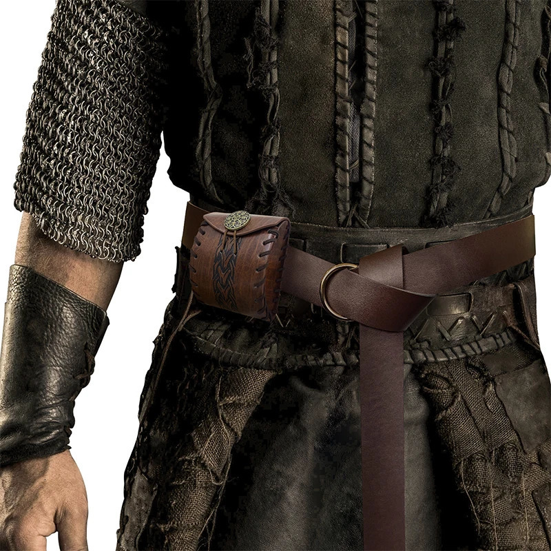 Medieval Small Square Bag Nordic Viking Style Retro Waist Bag Men Crossbody Bags Square Coin Purse Storage Bag Cosplay Props 251231