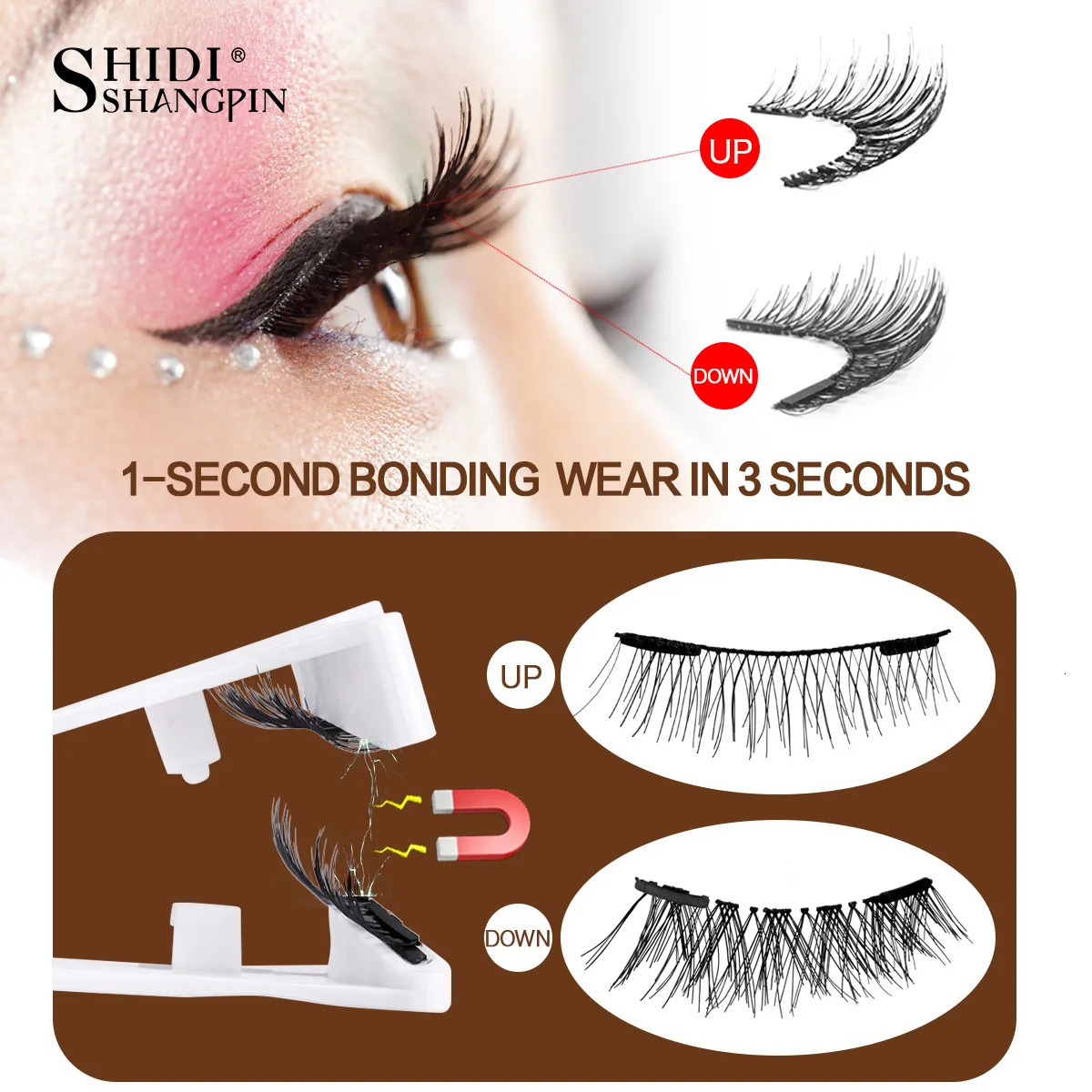 5 pairs 3D Magnetic Lashes Kit With Curler Natural Soft Magnetic False Eyelashes No Glue Needed Fluffy Reusable Make Up 251231