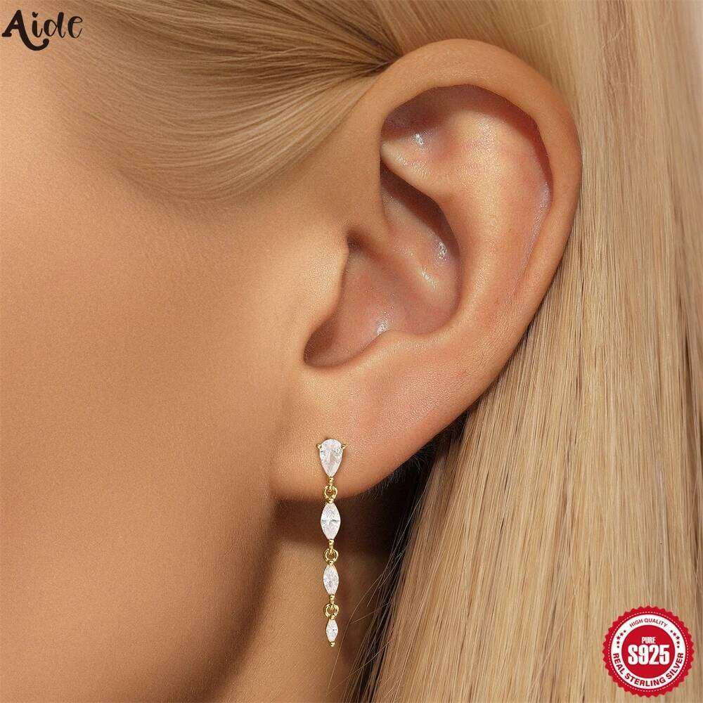 Aide 925 Sterling Silver Long Tassel Pendant Dangle Earrings for Women Trend Korean Fashion Drop Earring Wedding Luxury Jewelry