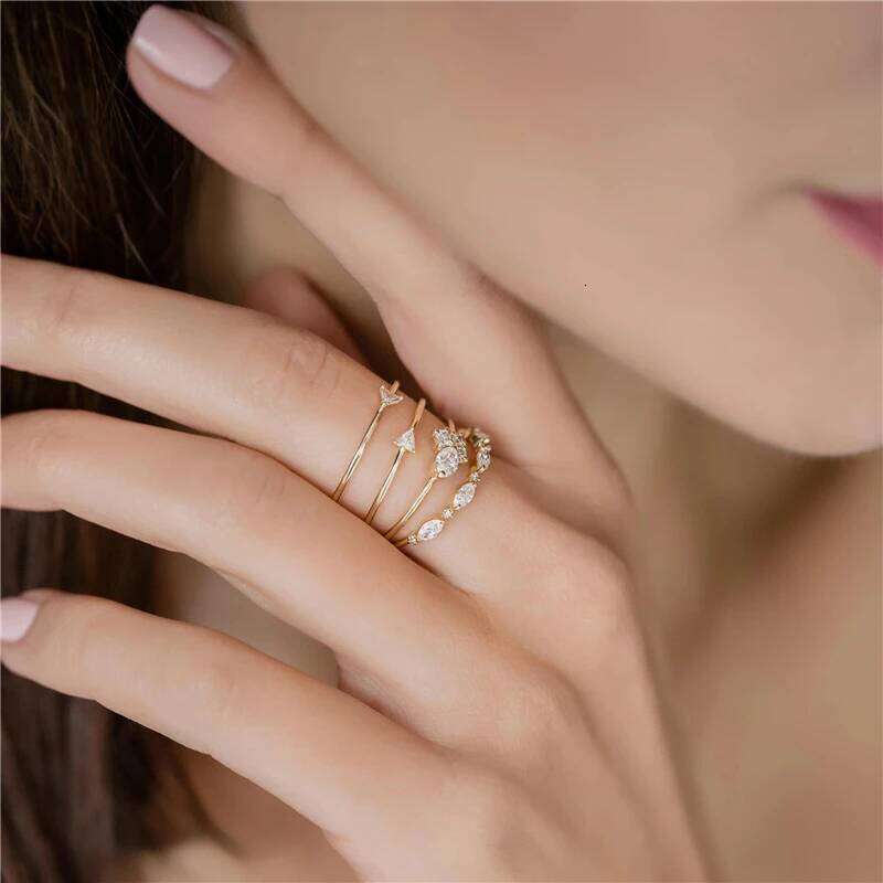 Aide 925 Sterling Silver Big Oval Crystal For Women Rainbow Zircon Pave Slim Thin Rings Wedding Engagement Party Jewelry