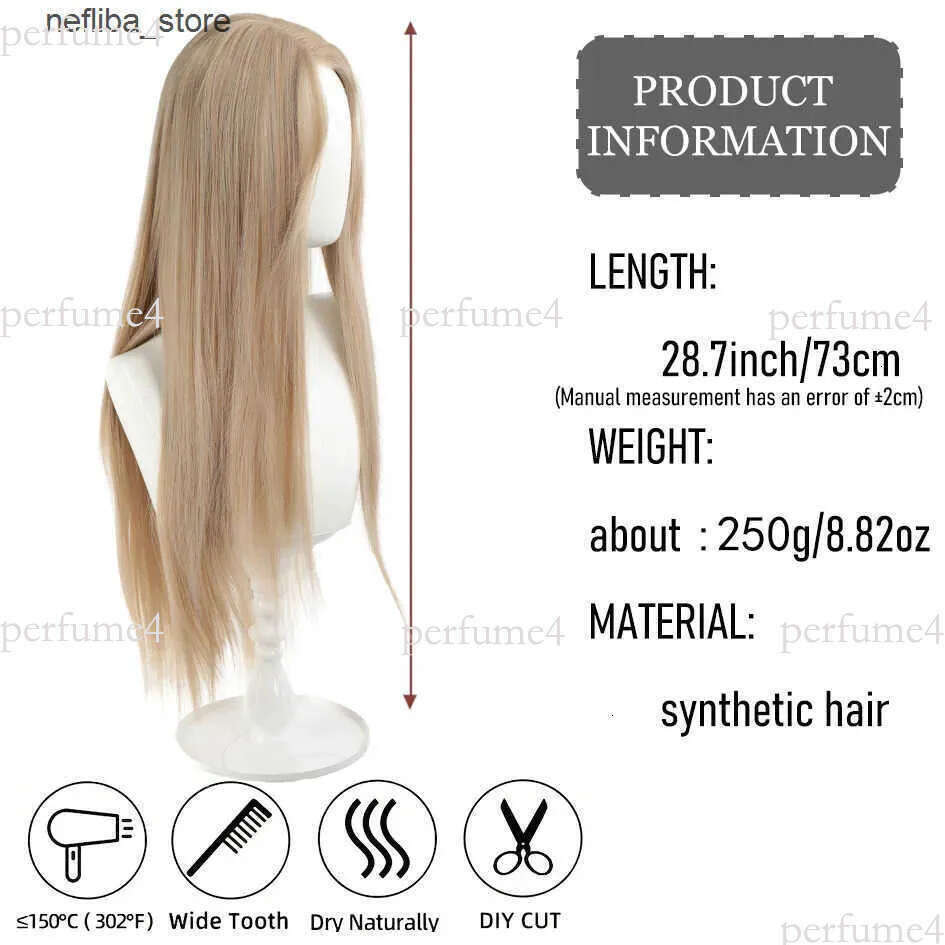 Synthetic wig linen straight with bangs long curly hair ponytail dirty braids Halloween Christmas gifts. Q250701