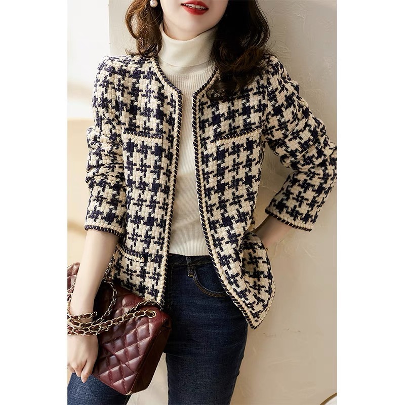 Fashion Retro French Style Jacket New Women's Spring and Autumn Versatile Socialite Elegant Tweed Coat