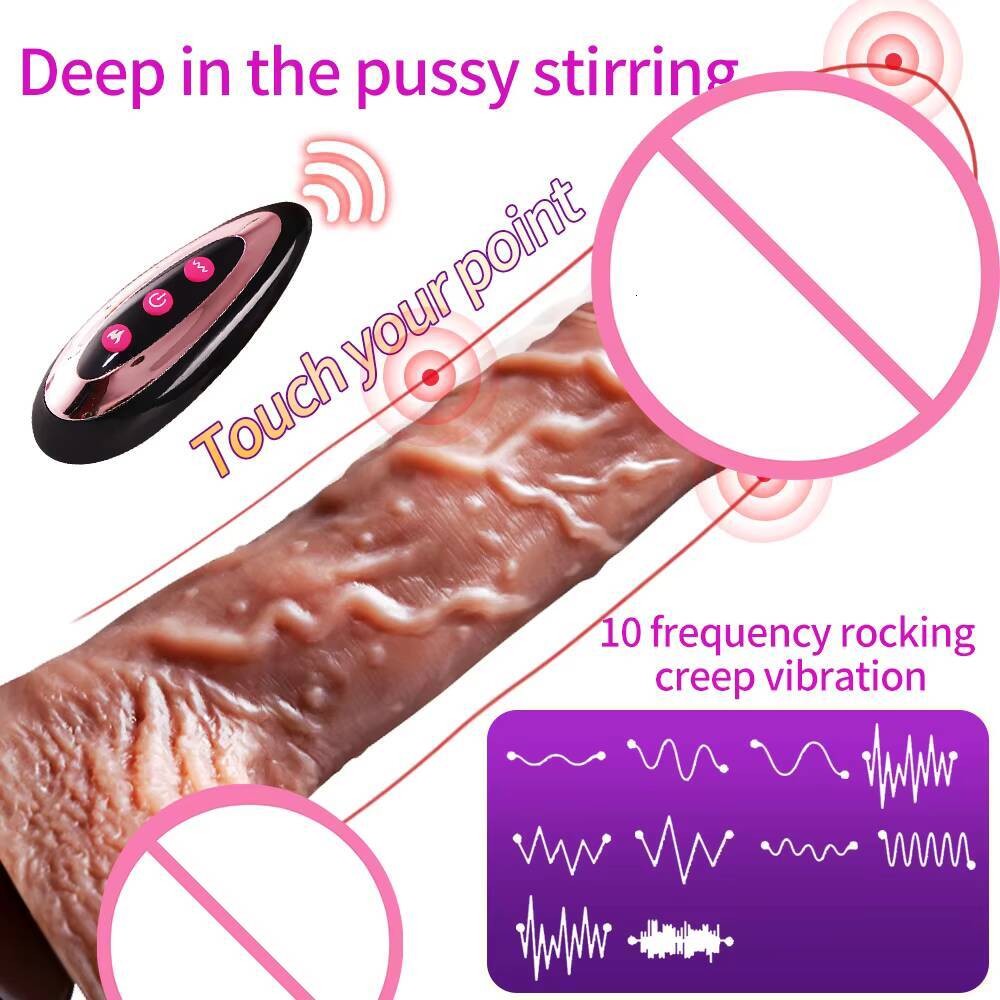 LOVE European Best-Selling New Electric Big Dildo Vibrating Heating Telescopic Female Penis Female Sex Big Dildo Wholesale