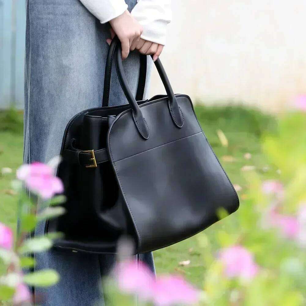 Grand luxury genuine leather tote bag retro handbags for women, high quality, brown, 2024
