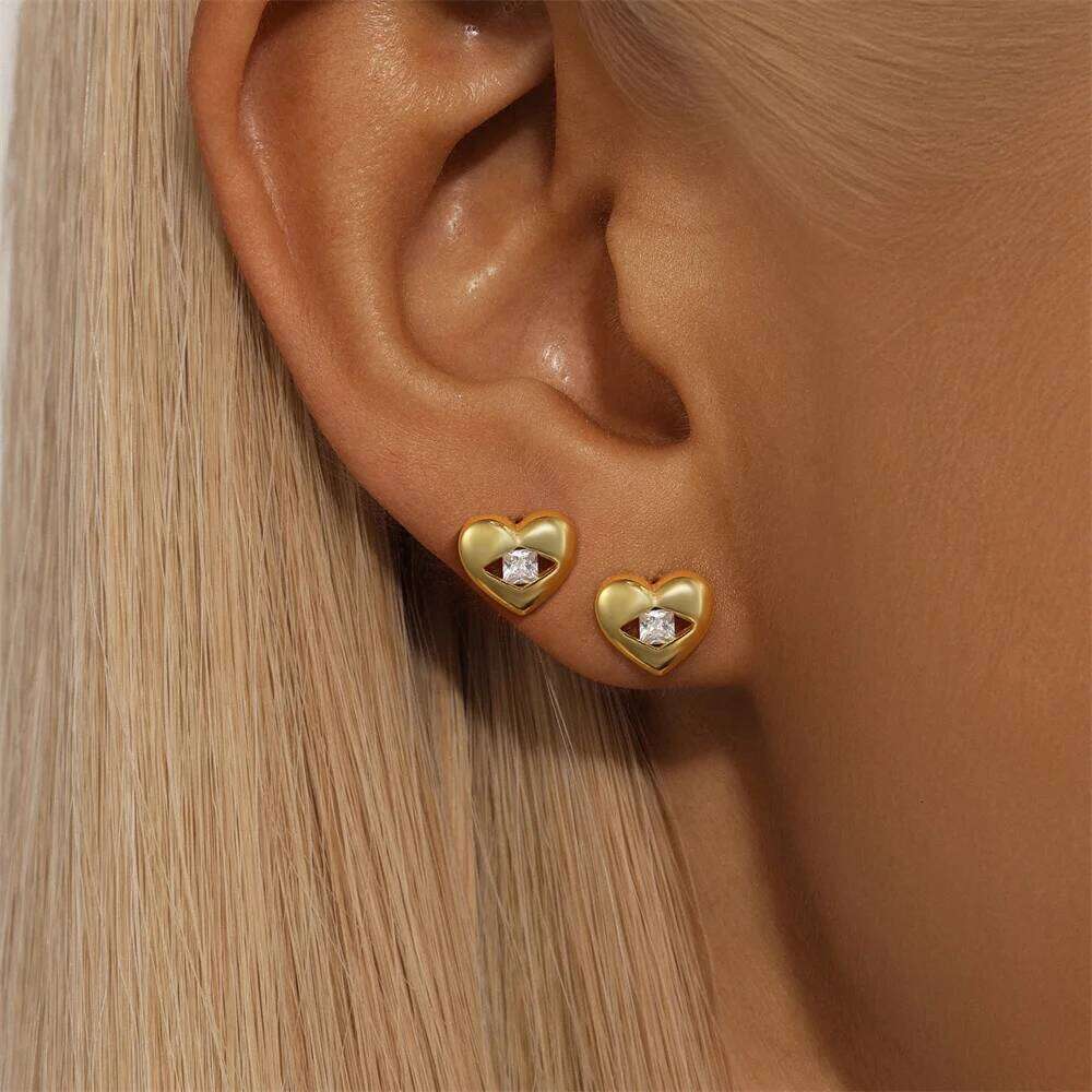 Aide 925 Sterling Silver Zircon Smile Face 18k Gold Plated Earrings Hoop Ear Buckle Party Fashion Jewel Girl Birthday pendientes