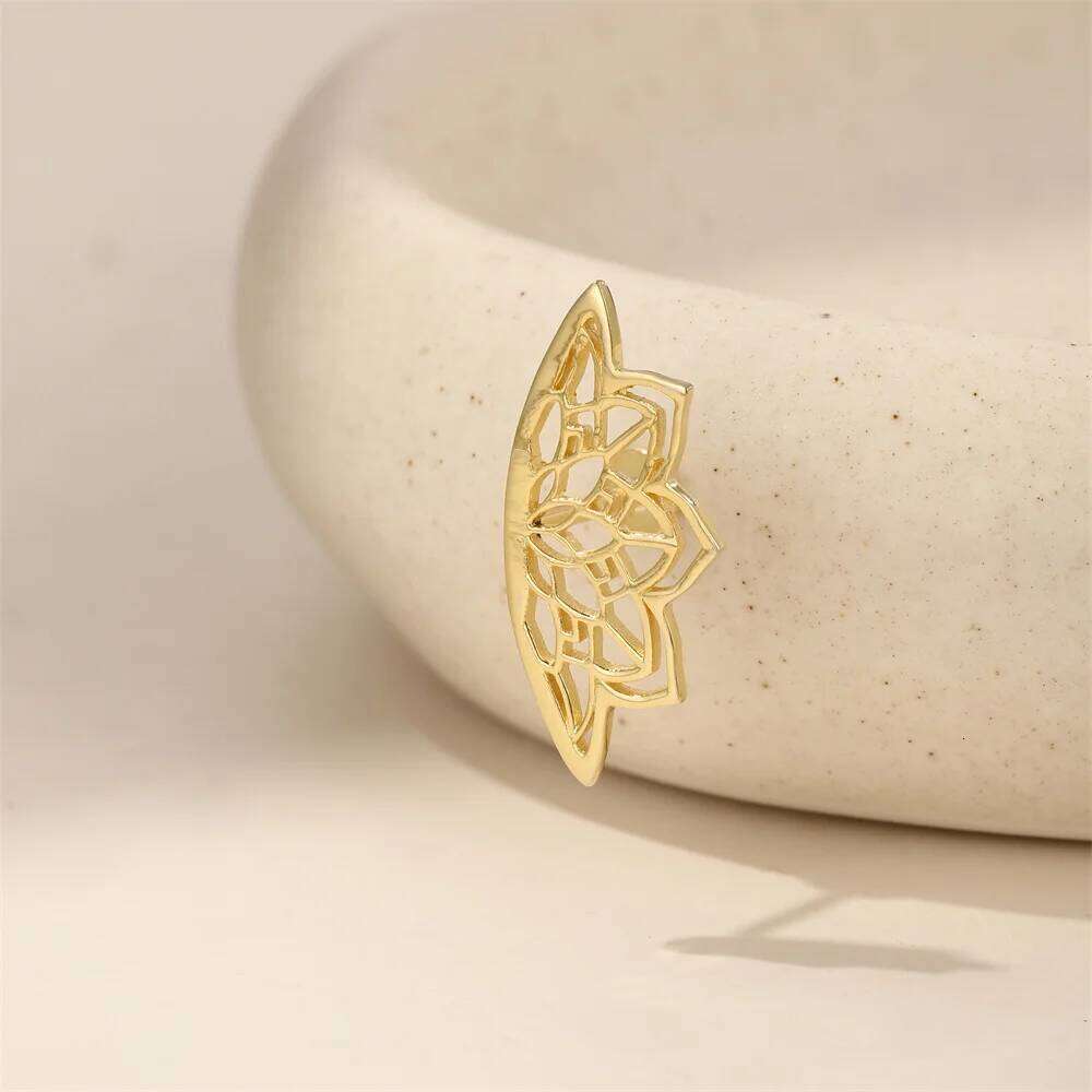 Aide 925 Sterling Silver Hollow Lotus Earrings CZ Paved Top Threaded Labret Ear Stud Tragus Lip Ring Body Piercing Jewelry