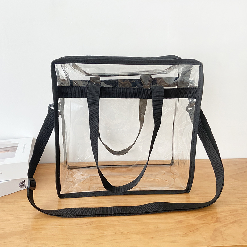 Amazon Hot Selling Transparent Waterproof PVC Handbag Crossbody Shopping Ball Game Concert Beach Travel Bag