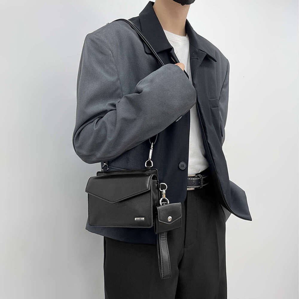 Men S Trendy Ins Japanese Style Commuter High End Niche Designer Personality Small Square Bag Crossbody High Quality Luxury Bag