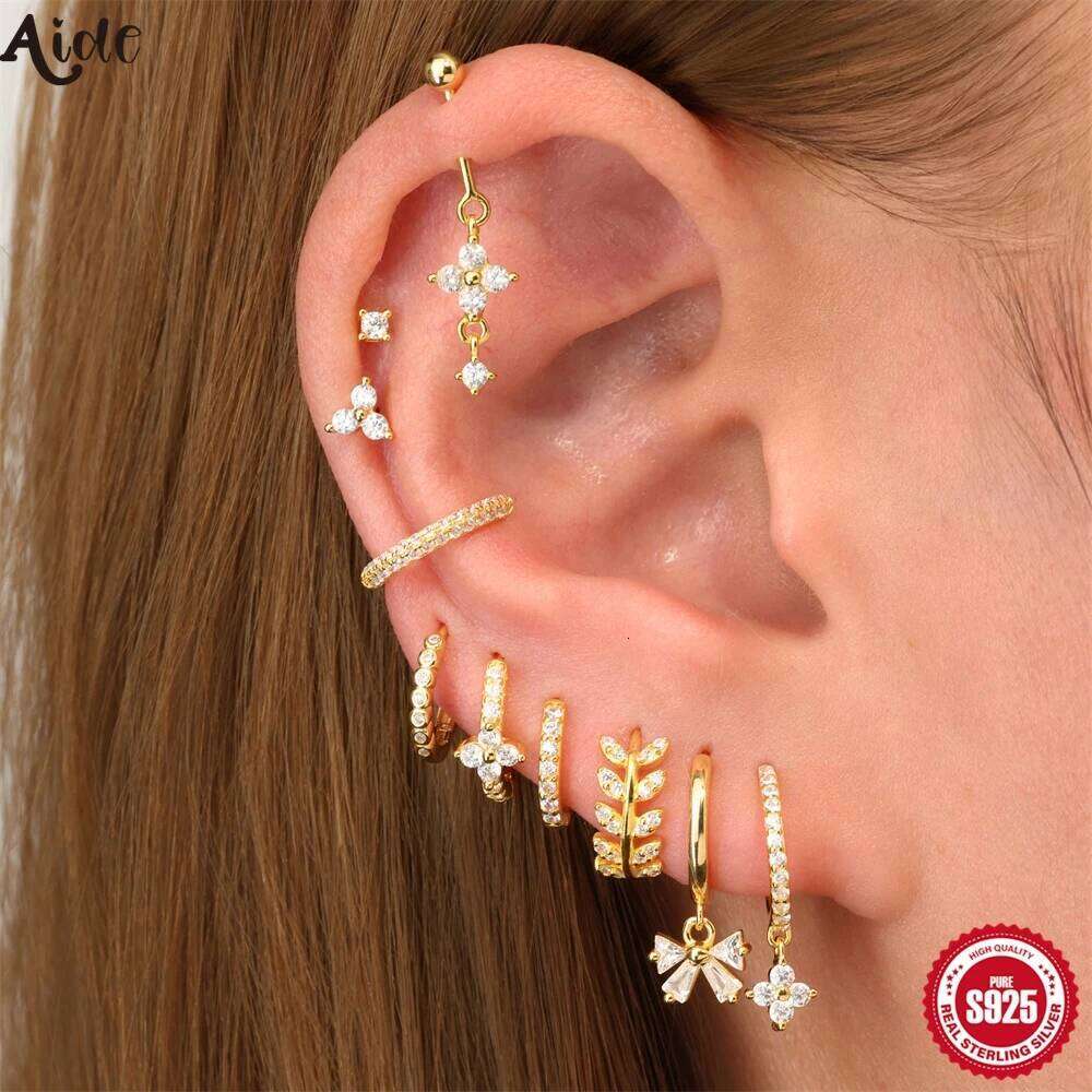 Aide 925 Sterling Silver Elegant Flower For Women Tassel Butterfly Stud Earring Party Exquisite Jewelry Gifts