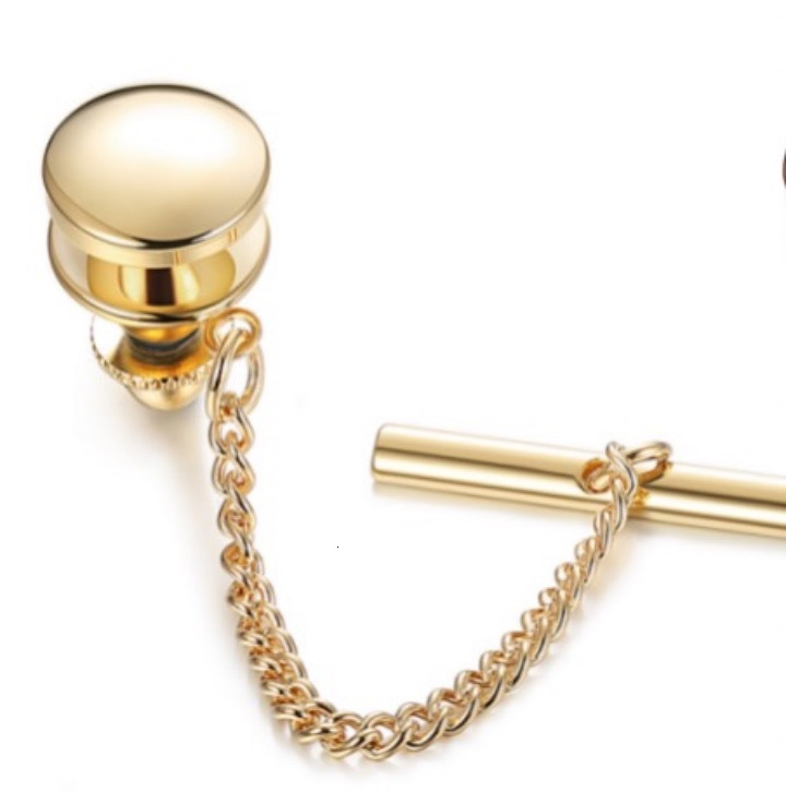 HAWSON Men's Tie Pins Square Tie Tacks with Chain for Men Necktie Accessory