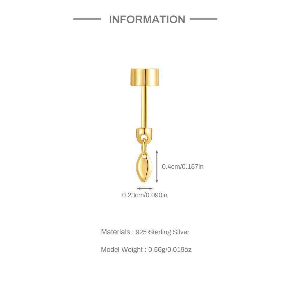 Aide New Design Thick Bottom Threaded Labret Stud Earrings for Women 925 Sterling Silver Piercing DIY Fine Jewelry Pendientes