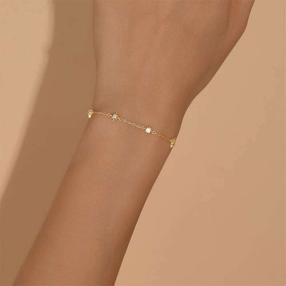 AIDE 925 Sterling Silver Princess Sky Blue Bow Bracelet For Women Korean Ins Sweet Fashion Jewelry Girl Baby Birthday Party Gift