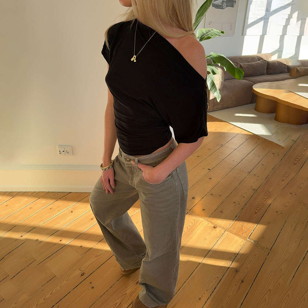 2026 Hot-Selling Summer Mature Style Spicy Sexy T-Shirt Off-Shoulder Slim Fit Women's Top