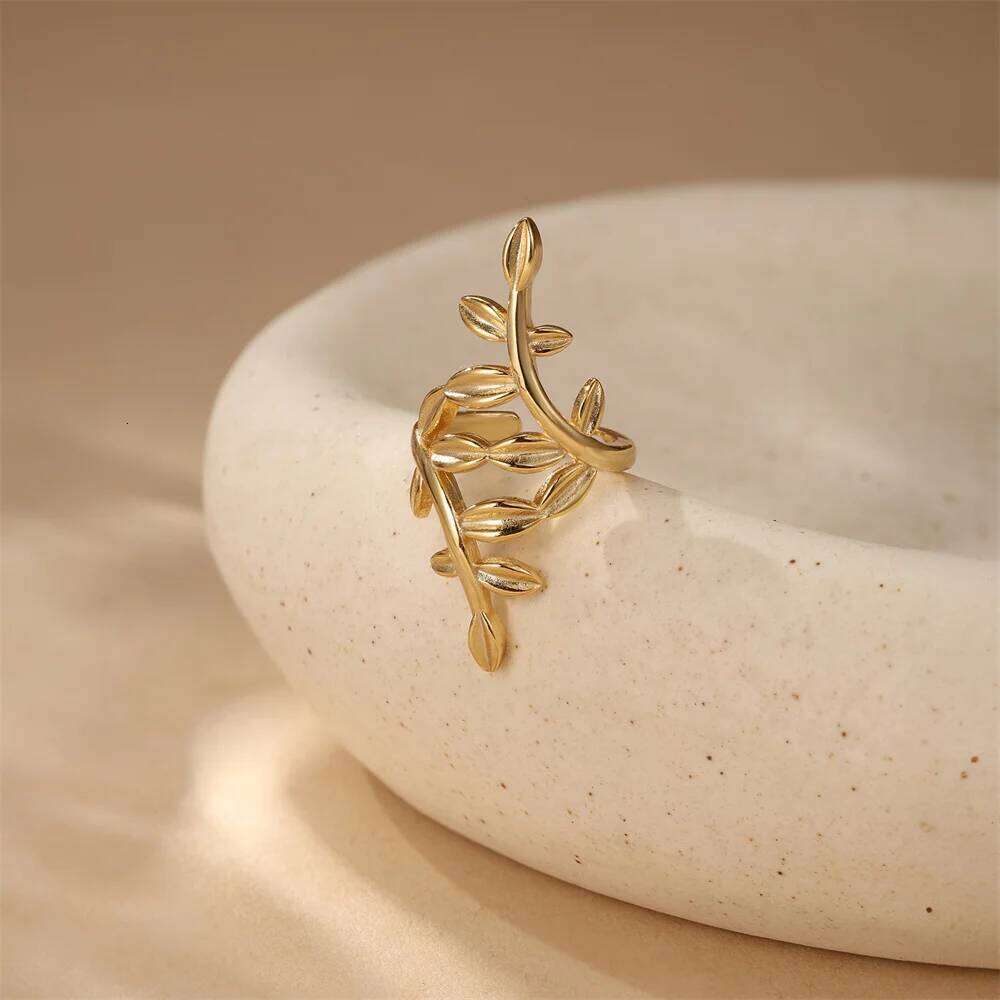 Aide S925 Sterling Silver Smooth Branch Cuff Minimalist Leaf Design Non-Piercing Cartilage Ear Clips Jewelry for Women 1pc