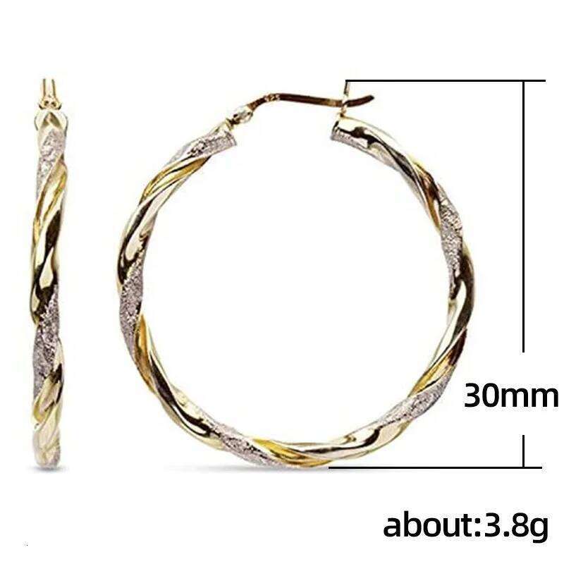 Huitan Simple Stylish Women Twist Hoop Earrings Gold Color Delicate Gifts Versatile Style Female Earring Trendy Jewelry Hot Sale
