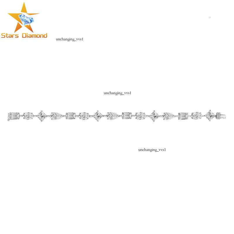 Wholesale Custom Fashion Luxury Genuine 18k White Gold Plated VVS CVD Lab Grown VVS Moissanite Jewelry Bracelet - view 4