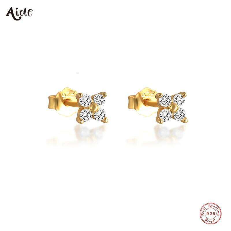Aide 925 Sterling Silver 2.5/3/4mm Mini Sparkling CZ Zircon Earrings For Women Simple Flower Versatile Piercing Stud