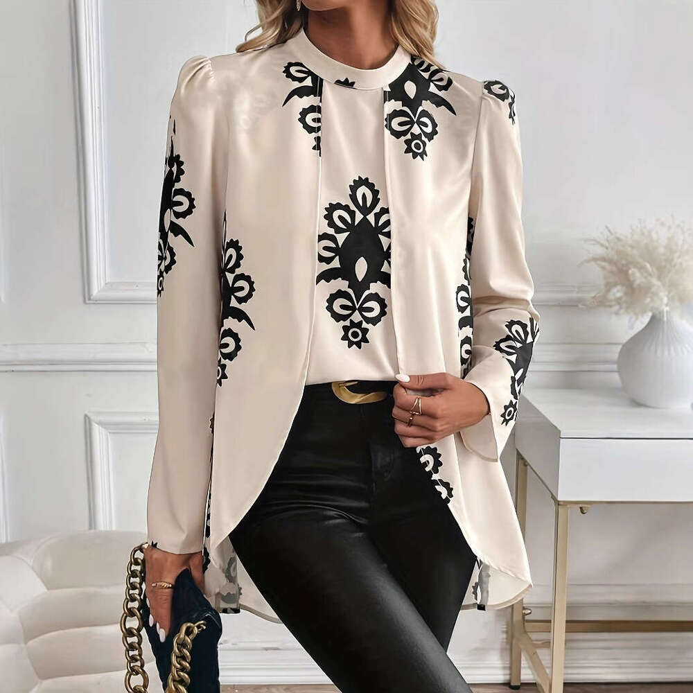 2026 European and American Cross-Border Women's Autumn Winter Long Sleeve Shirt New Elegant Top