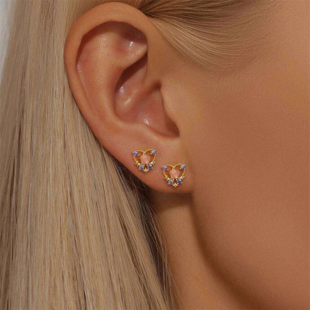 Aide 925 Sterling Silver Stud Earrings For Women Candy Series Sweet Hypoallergenic Ear Studs Minimalist Flower Piercing Jewelry