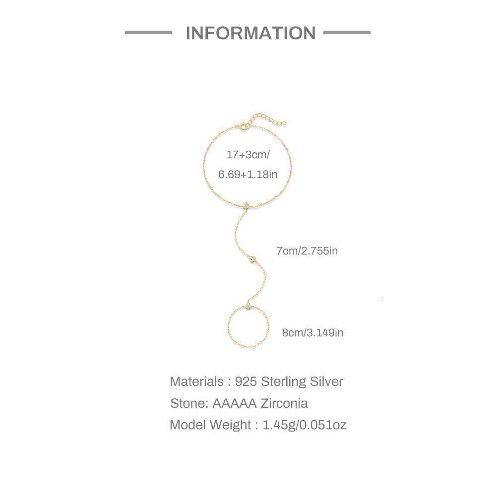 Aide S925 Sterling Silver Minimalism Cross Zircon Finger For Women Flower Multi-layer Bracelet Fine Jewelry Pulseras