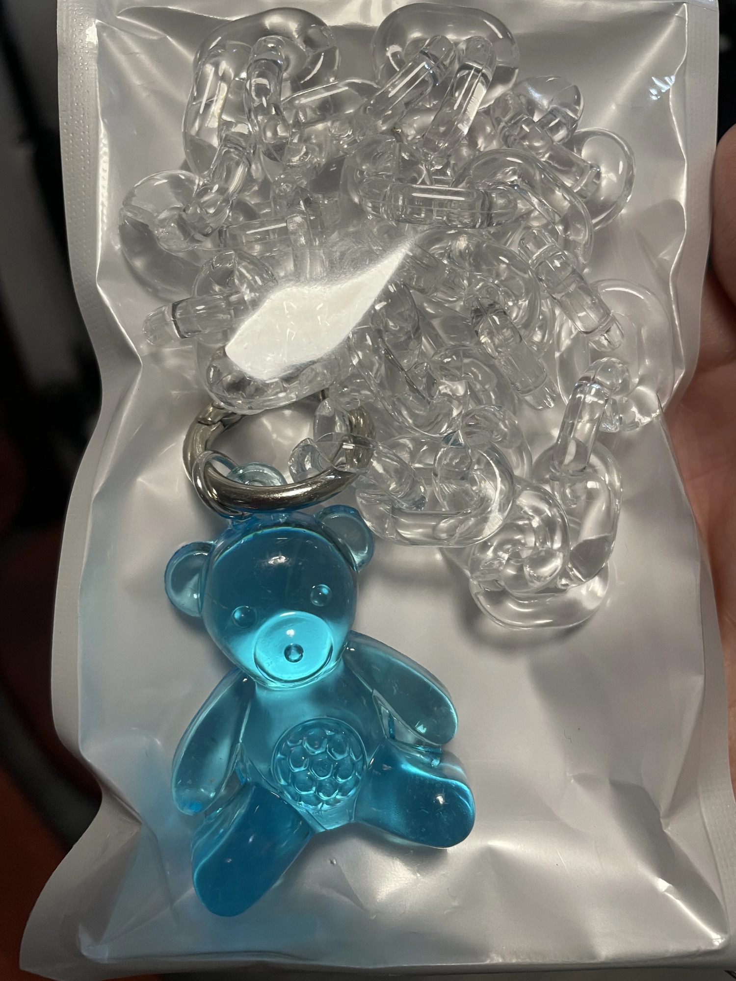 Punk Fashion Cute Transparent Bear Pendant Necklace Personalized Acrylic Chain Cute Small Bear Clavicle Chain for Women Girls 251230