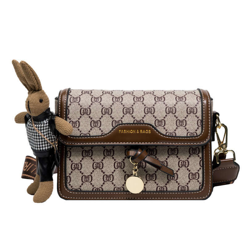 Printed Niche For Women New Wide Strap Small Square Retro Fashion Single Shoulder Crossbody Bag High Quality Luxury Bag LEMON KOKO