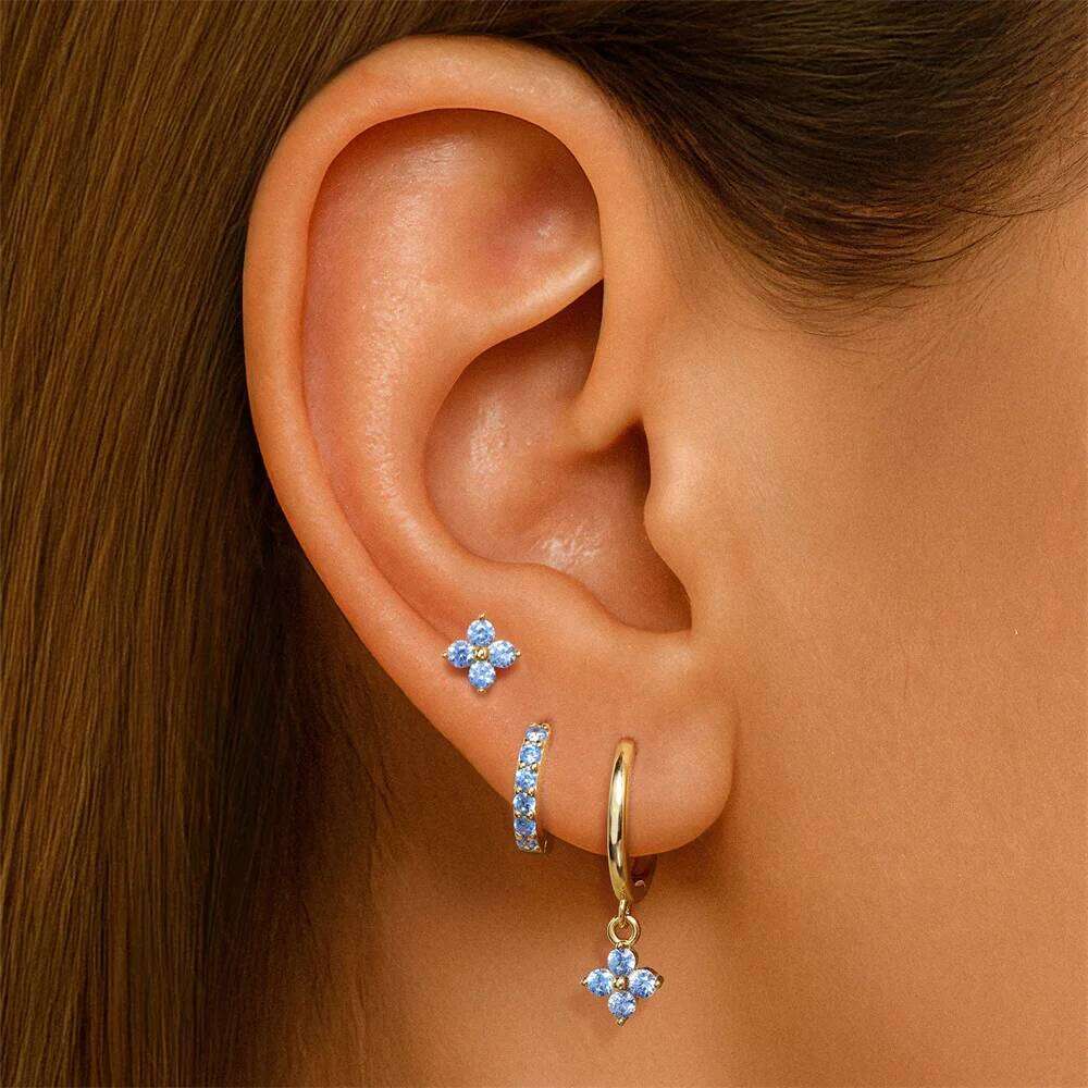 Aide 925 Sterling Silver Simple Design Mini Zircon Stud For Women Girls Ear Clips Earring 3pieces Y2k INS Trendy Jewelry