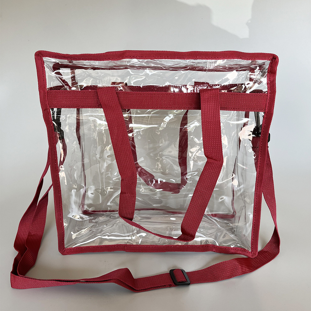 Cross-Border Hot Item Transparent PVC Handbag Single Shoulder Crossbody Dual-Use Tote Foldable Shopping Beach Travel Bag