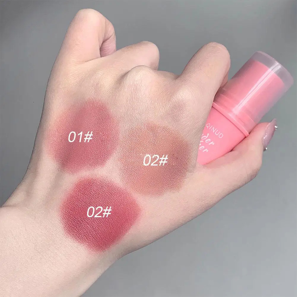 3in1 Monochrome Blusher Cheek Lip Tinted Durable Matte Natural Rouge Powder Blusher Stick Cream Matte Contour Makeup Cosmetices 251231