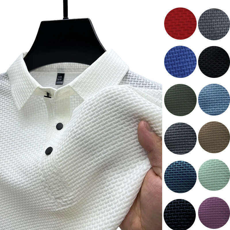 European and American Summer New Cross-Border Men's Solid Color Fashion Casual T-Shirt Button