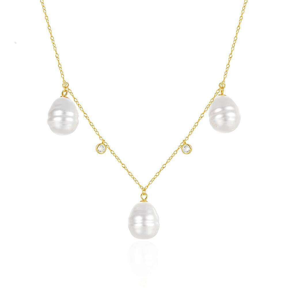 Aide 925 Sterling Luxury Necklace for Women Baroque Pearl Dainty Pendant Necklaces Birthday Party DIY Fine Jewelry Accessories