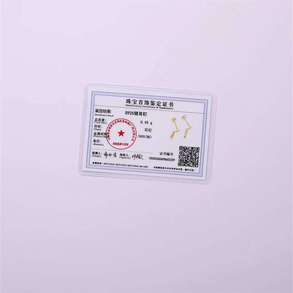 Aide S925 Sterling Silver Classic Smooth Four-Pointed Star Tassel Stud - Dangle Chain Zircon Earrings for Women Jewelry