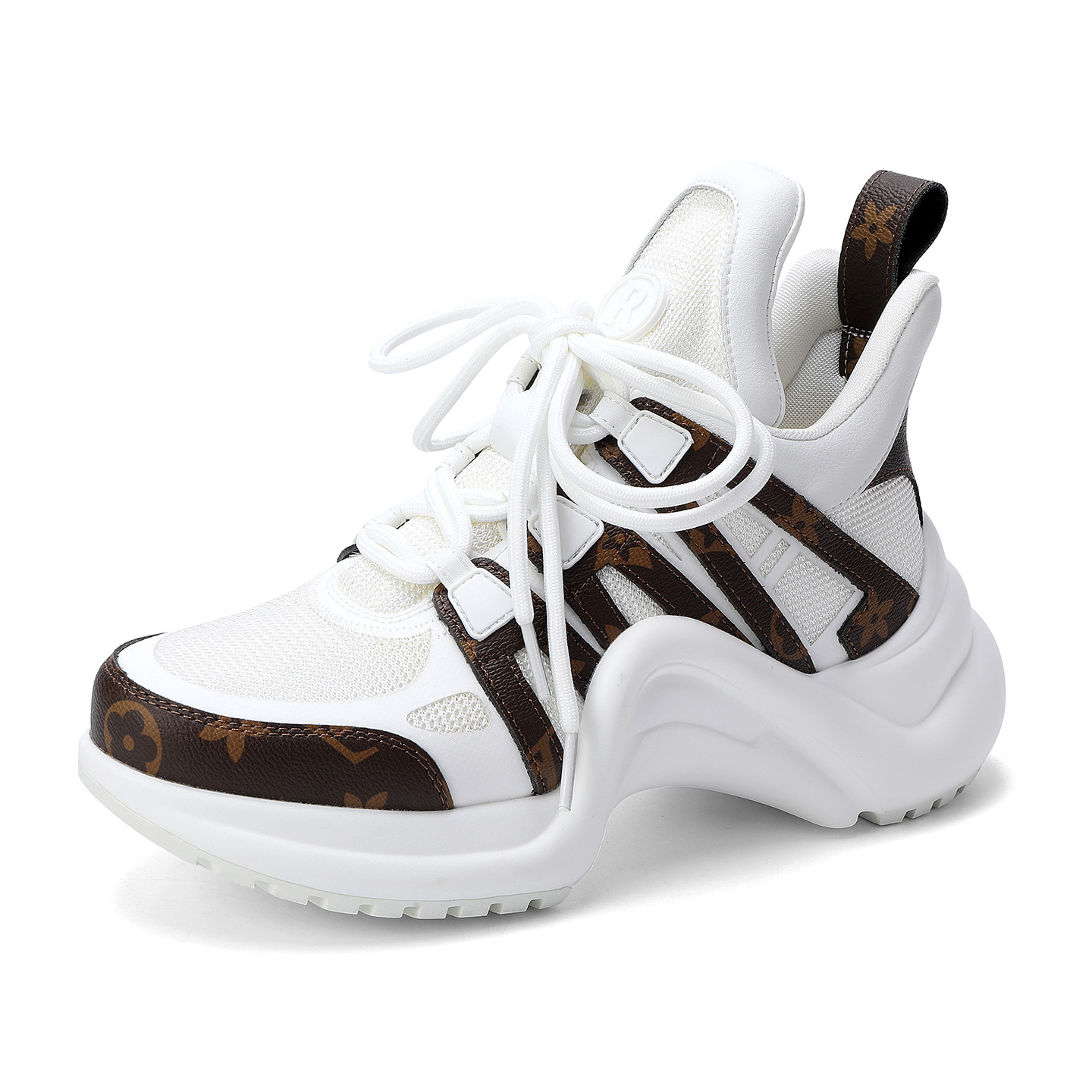 2026 New Women's Dad Shoes Versatile Black White Brown Thick Sole Lace-up Elevated Casual Sneakers INS Fashion Trend Running Shoes For outdoor Lo