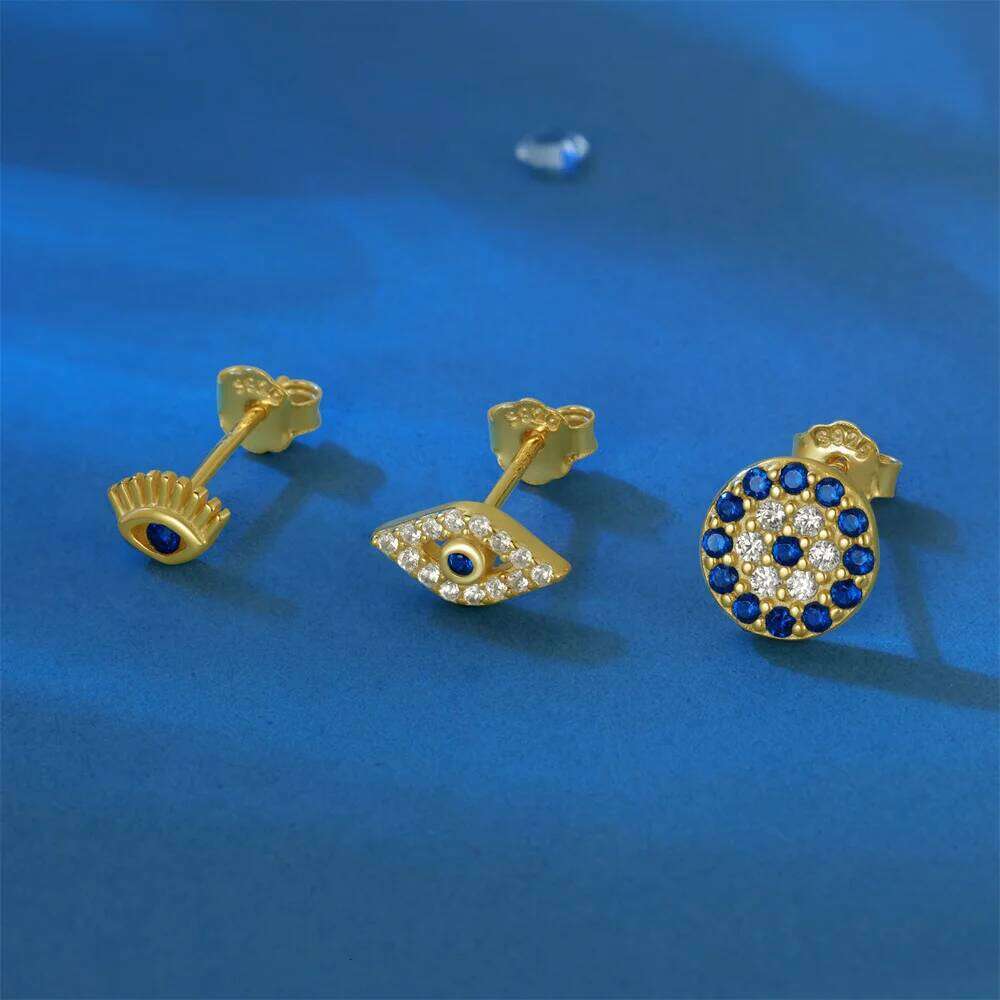 Aide 925 Sterling Silver 3pcs Set Stud Earring Black Green Zircon Earrings For Women Girls DIY INS Piercing Ear Studs pendientes