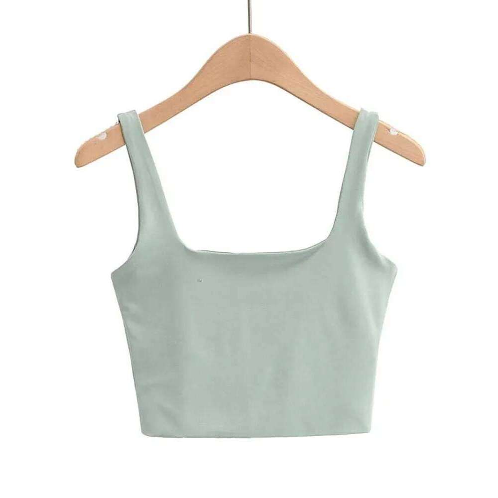 2024 Summer Women Sexy Sleeveless Fashion Short Square Collar Tank Tops 6 Colors
