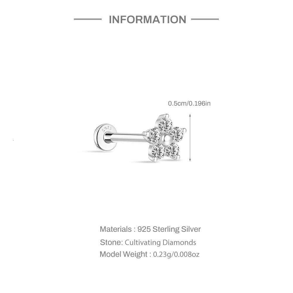 Aide 925 Sterling Silver Lab Grown Diamond Earrings for Women Simple Design Prong Diamonds Wedding Anniversary Gifts Jewelry